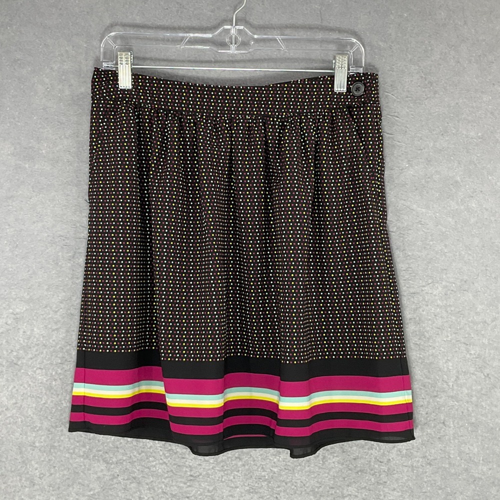 Old Navy Skirt Women's Size 4 Black Polka Dot Striped‎ Mini Pockets Whimsical
